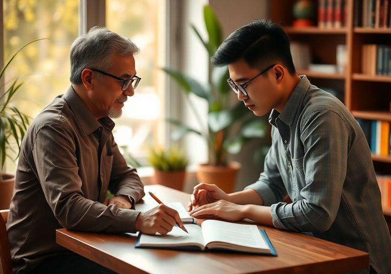 One-on-one English tutoring session